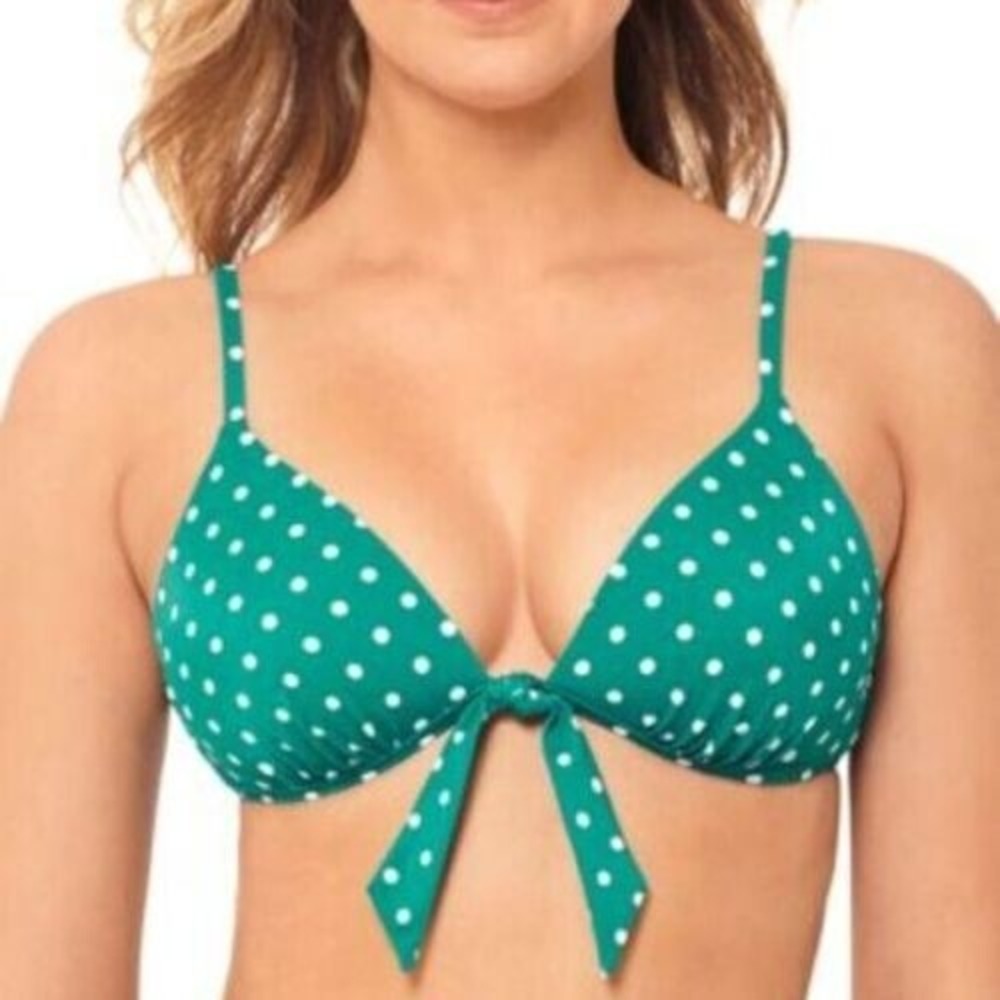 Salt + Cove Juniors' Dot it Goin On Printed Push Up Triangle Bikini Top Womens S